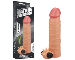 Насадка на пенис с вибрацией Revolutionary Silicone Nature Extender + 2 см к длине