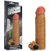 Насадка на пенис с вибрацией Revolutionary Silicone Nature Extender мулат + 4 см к длине - фото