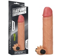 Насадка на пенис с вибрацией Revolutionary Silicone Nature Extender + 4 см к длине
