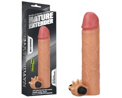 Насадка на пенис с вибрацией Revolutionary Silicone Nature Extender + 4 см к длине