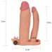 Удлиняющая вибронасадка для двойного проникновения Pleasure X Tender Vibrating Double Penis Sleeve + 8 см - фото 4