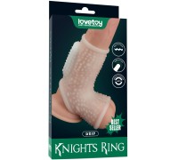 Рельефная вибронасадка на пенис и мошонку Vibrating Drip Knights Ring with Scrotum Sleeve