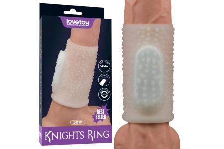 Рельефная вибронасадка на пенис Vibrating Drip Knights Ring