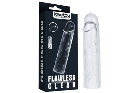 Прозрачная насадка на пенис Flawless Clear Penis Sleeve + 2 см к длине