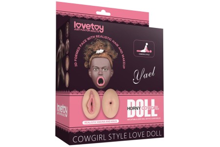 Кукла-мулатка Yael в позе наездницы с открытым ротиком и большой грудью Cowgirl Style Love Doll