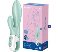 Расширяющийся смарт-вибратор с клиторальным стимулятором Satisfyer Air Pump Bunny 5+ зеленый
