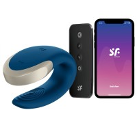 Смарт-стимулятор для пар Satisfyer Partner Double Love голубой ДЕФОРМИРОВАННАЯ УПАКОВКА