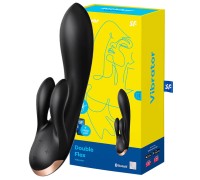 Смарт-вибратор с клиторальным стимулятором Satisfyer Double Flex черный ДЕФОРМИРОВАННАЯ УПАКОВКА