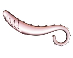 Нереалистичный стеклянный фаллоимитатор розового цвета 16 см