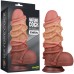 Реалистичный фаллоимитатор с мошонкой и рельефом из веревок Lovetoy Silicone Cock with Rope 25 см - фото