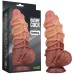 Реалистичный фаллоимитатор с мошонкой и рельефом из веревок Lovetoy Silicone Cock with Rope 24 см - фото