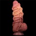 Реалистичный фаллоимитатор с мошонкой и рельефом из веревок Lovetoy Silicone Cock with Rope 24 см - фото 3