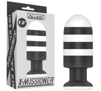 Черно-белая анальная пробка X-Missioner Butt Plug 19,5 см