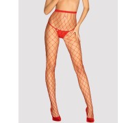 Сексуальные красные колготки в крупную сетку XL/XXL