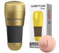 Мастурбатор-вагина в золотой колбе Pretty Love Kitty