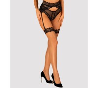 Нюдовые чулки с черной кружевной отделкой в виде подвязки Marrbel S/M