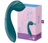Перезаряжаемый смарт-массажер Satisfyer Mini Wand-er+ цвета морской волны