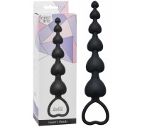 Силиконовая анальная цепочка Hearts Beads Black
