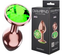 Анальная пробка Diamond Emerald Shine S розовое золото