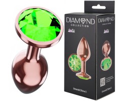 Анальная пробка Diamond Emerald Shine S розовое золото