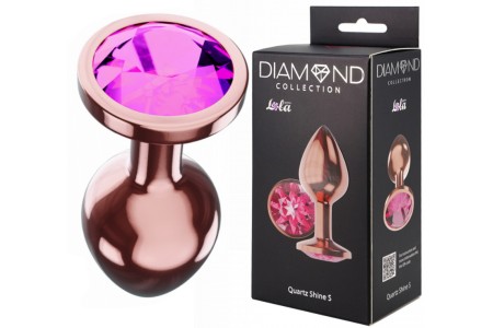 Анальная пробка Diamond Quartz Shine S розовое золото