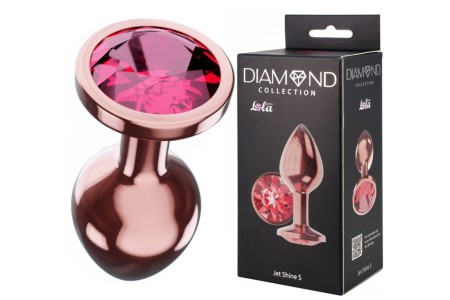 Анальная пробка Diamond Ruby Shine S розовое золото