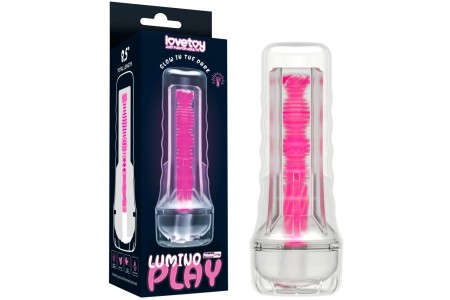 Прозрачный мастурбатор светящийся в темноте Lumino Play Pink Glow Masturbator