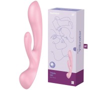 Двусторонний вибратор с клиторальным стимулятором Satisfyer Triple Oh Pink ДЕФОРМИРОВАННАЯ УПАКОВКА