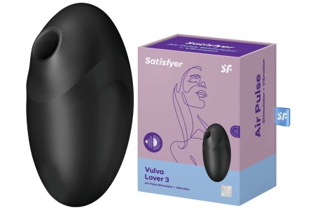 Вакуумно-волновой стимулятор клитора с вибрацией Satisfyer Vulva Lover 3 черный ДЕФОРМИРОВАННАЯ УПАКОВКА