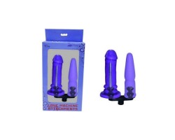 Сменная двойная насадка для секс-машин фиолетовая