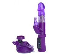 Вибратор с ротацией и клиторальным стимулятором на присоске A-toys
