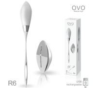 Виброяйцо Ovo R6 на дистанционном пульте управления белое