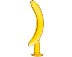 Изогнутый анальный стимулятор Банан из стекла
