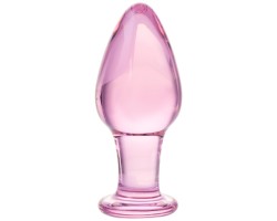 Стеклянная анальная втулка розовая 10 см