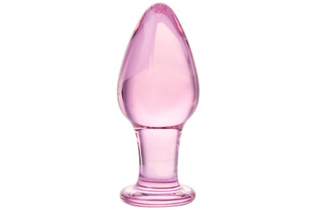 Стеклянная анальная втулка розовая 10 см
