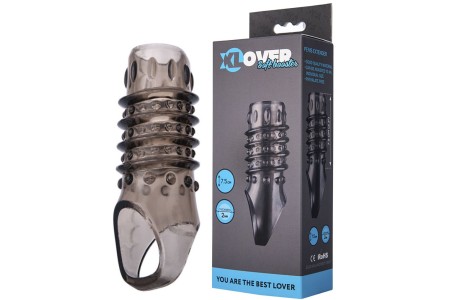 Насадка на пенис с петлей под мошонку и точечно-ребристым рельефом ToyFa XLover
