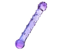 Фиолетовый фаллос из стекла с рельефным стволом