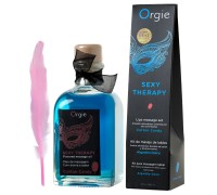 Комплект для сладких игр Orgie Lips Massage со вкусом сахарной ваты(сладкое массажное масло и перо), 100 мл