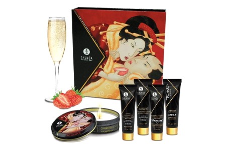 Эротический набор Shunga Geisha's Secret, клубника и шампанское