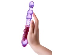Двусторонний фаллоимитатор из фиолетового стекла Sexus Glass 22 см