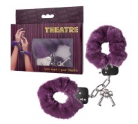 Металлические наручники с фиолетовым мехом Theatre