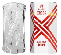 Прозрачный мастурбатор с двумя спиральными входами Xross Open Beads Rock