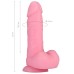 Розовый фаллос с мошонкой из жидкого силикона Toyfa Scott 20 см - фото 2