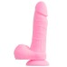 Розовый фаллос с мошонкой из жидкого силикона Toyfa Scott 20 см - фото 7