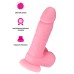 Розовый фаллос с мошонкой из жидкого силикона Toyfa Scott 20 см - фото 1