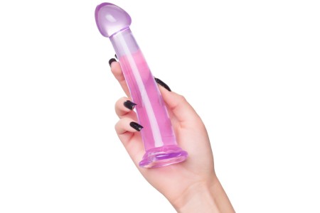 Фиолетовый фаллоимитатор Jelly Dildo M Toyfa Basic 18 см