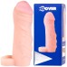 Увеличивающая насадка на пенис с кольцом для мошонки Toyfa Xlover + 3 см - фото