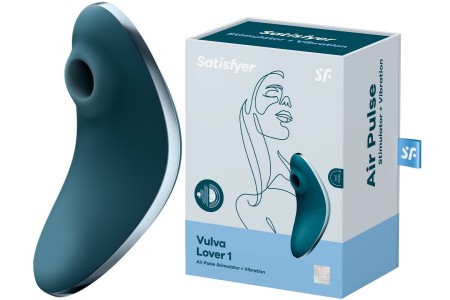 Вакуумно-волновой стимулятор клитора с вибрацией Satisfyer Vulva Lover 1 морская волна
