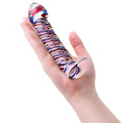 Ребристый фаллос из стекла Sexus Glass 17 см
