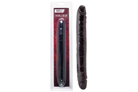 Двусторонний черный фаллоимитатор Black and Red Toyfa 31 см